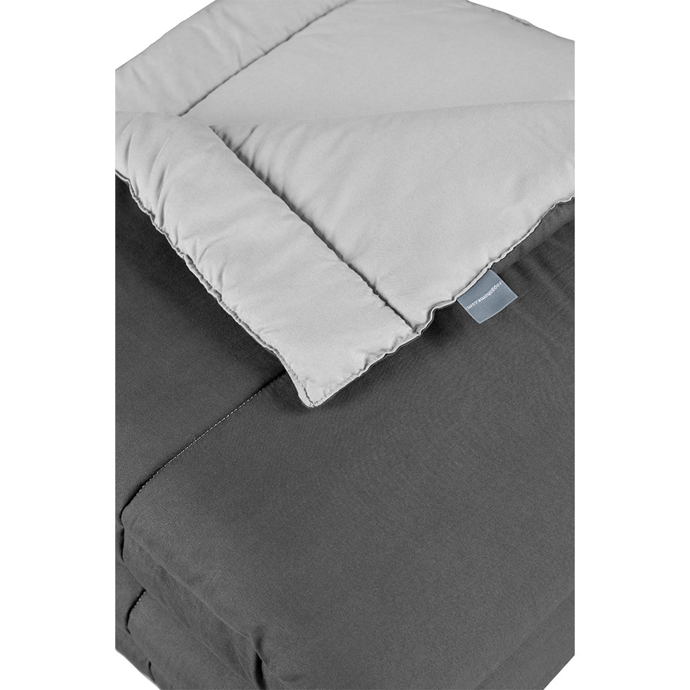 Edredón Rogga Gris Oxford-Gris Perla con Ropa de Cama