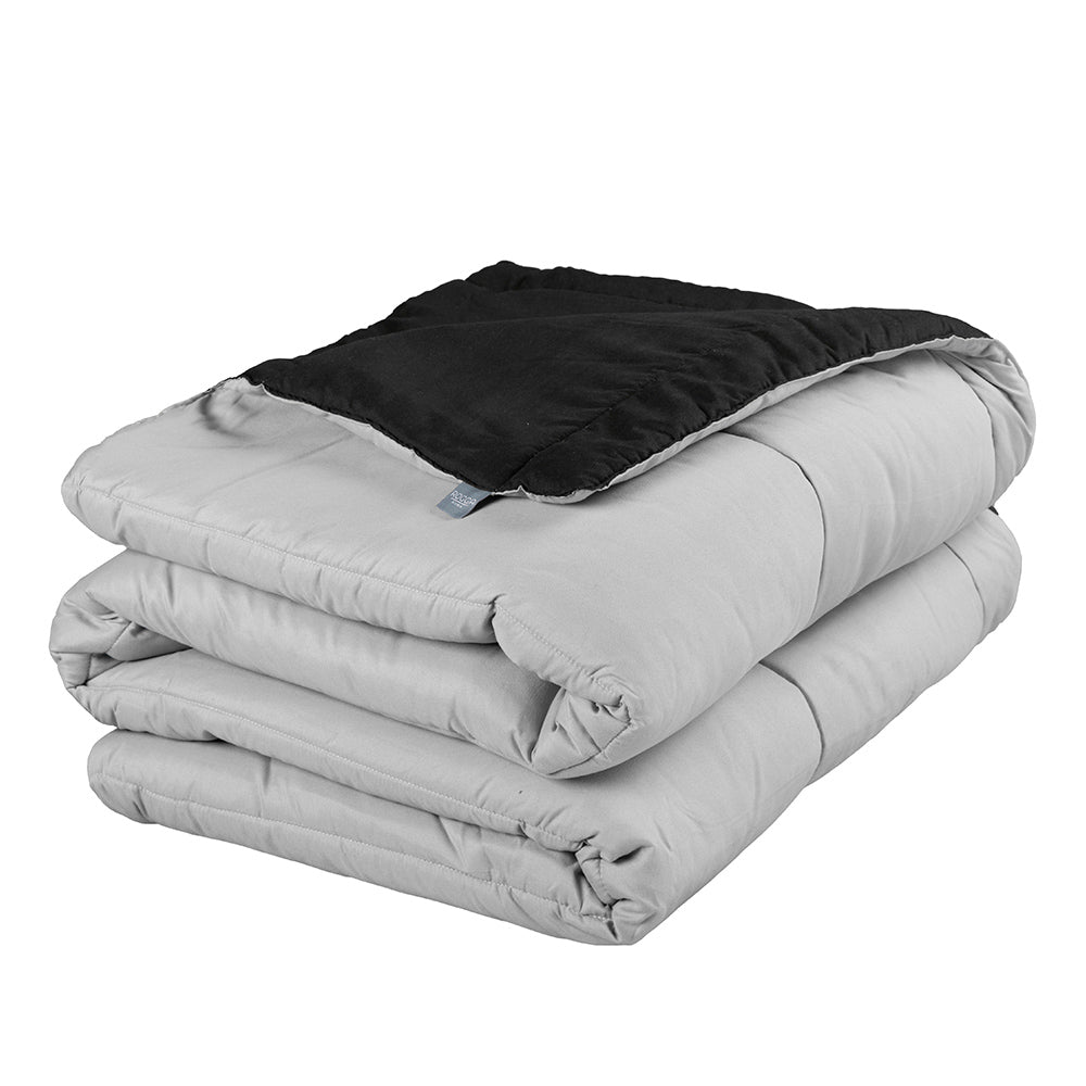 Edredón Rogga Negro-Gris Perla con Ropa de Cama