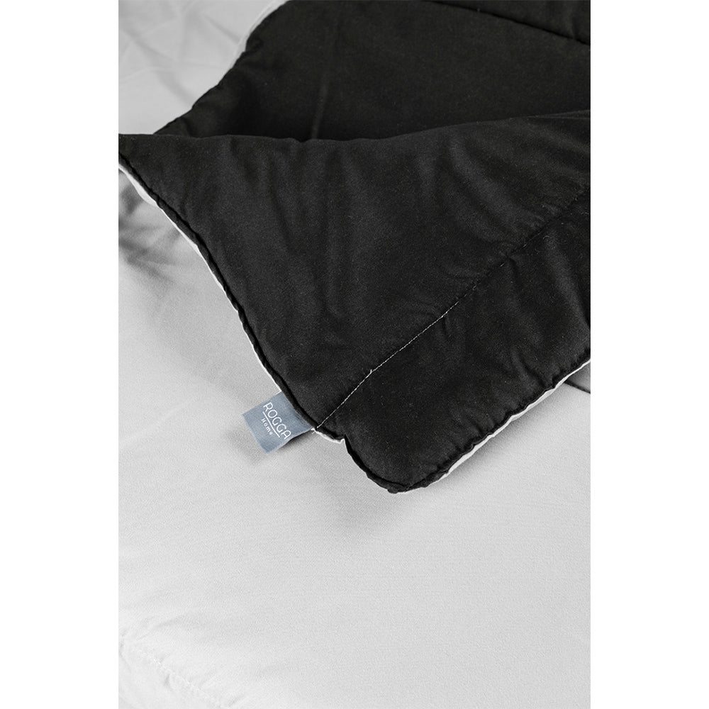 Edredón Rogga Negro-Gris Perla con Ropa de Cama