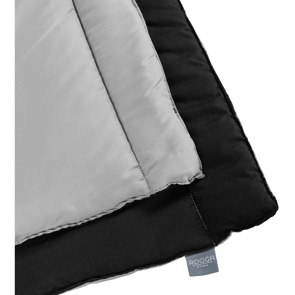Edredón Rogga Negro-Gris Perla con Ropa de Cama