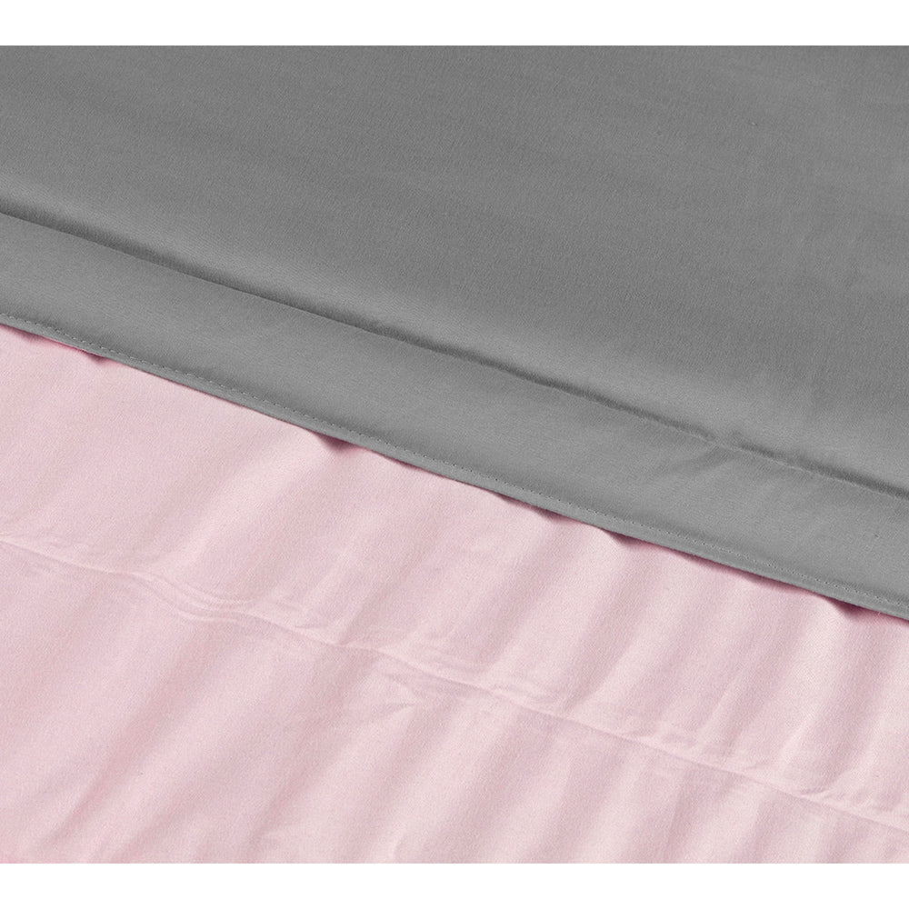 Edredón Rogga Rosa-Gris Perla con Ropa de Cama