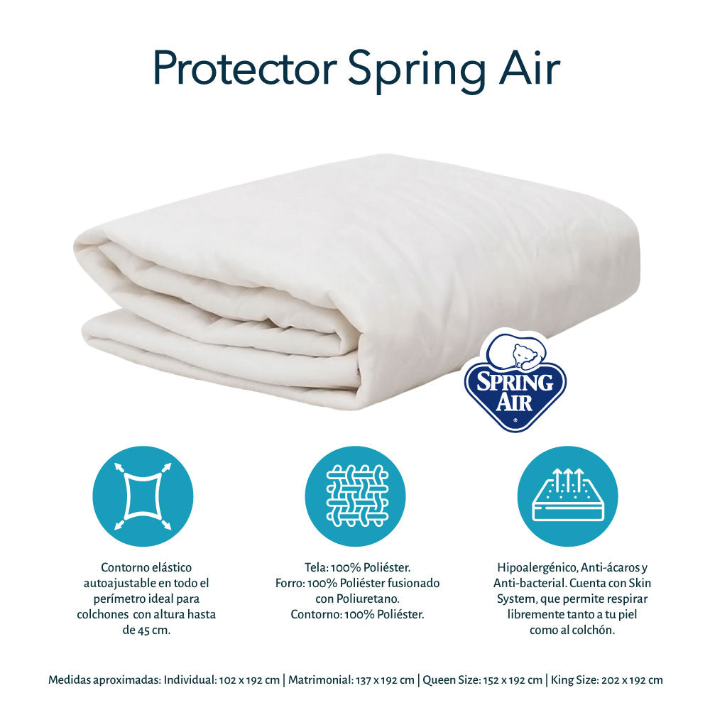 Colchón Spring Air Phantom con Box con Ropa de Cama
