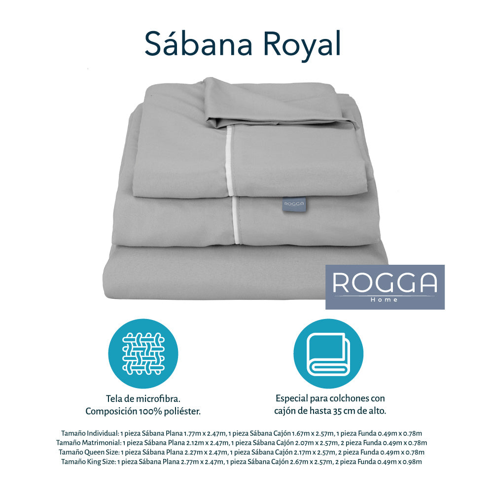 Edredón Rogga Gris Oxford-Gris Perla con Ropa de Cama