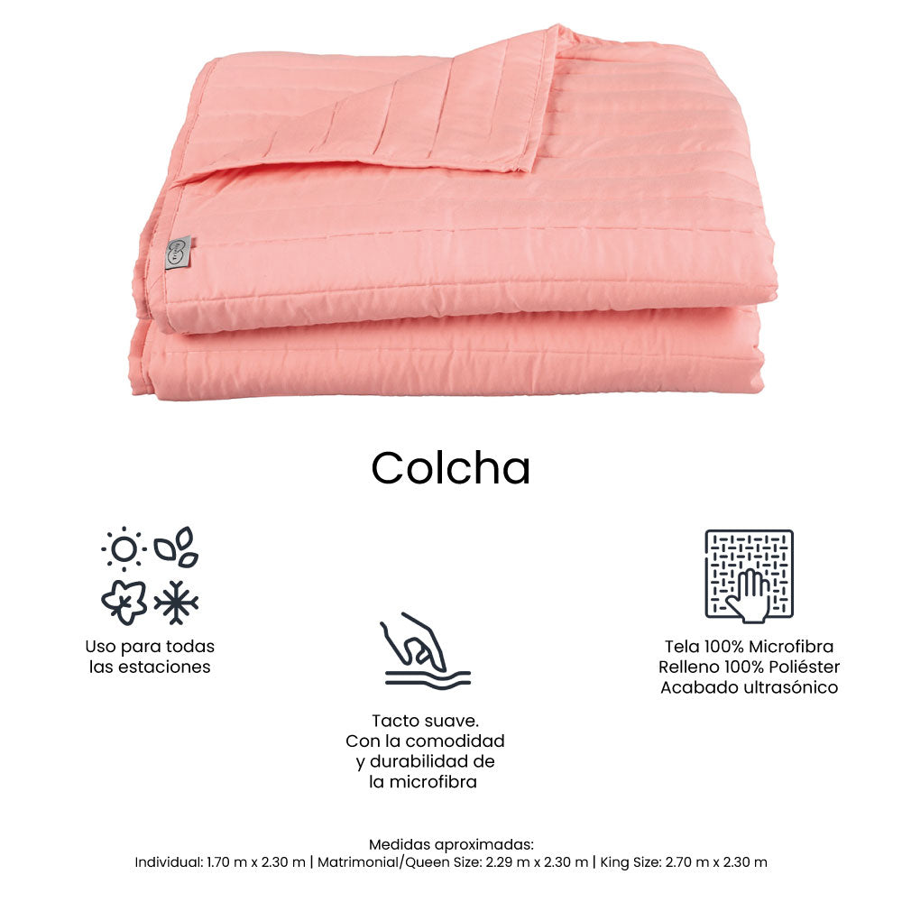 Colcha Trinity Rosa con Ropa de Cama
