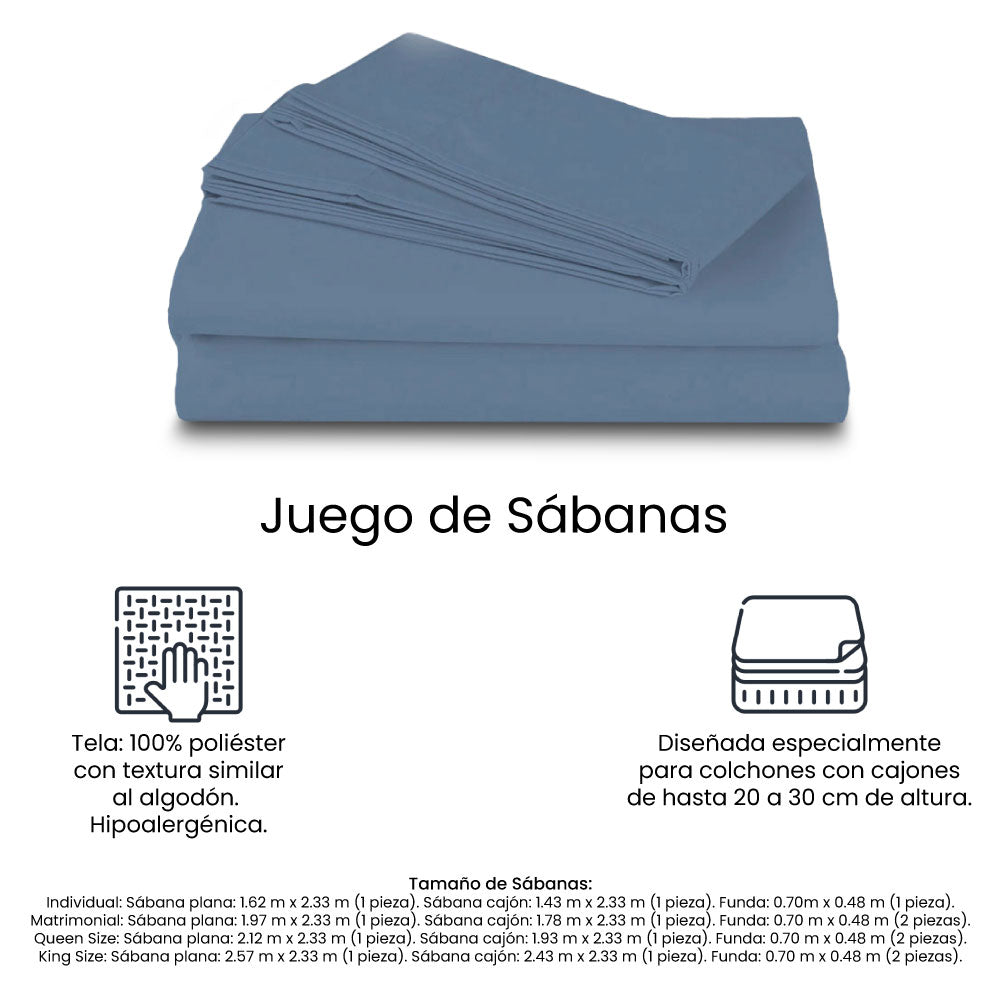 Colcha Trinity Azul Marino con Ropa de Cama