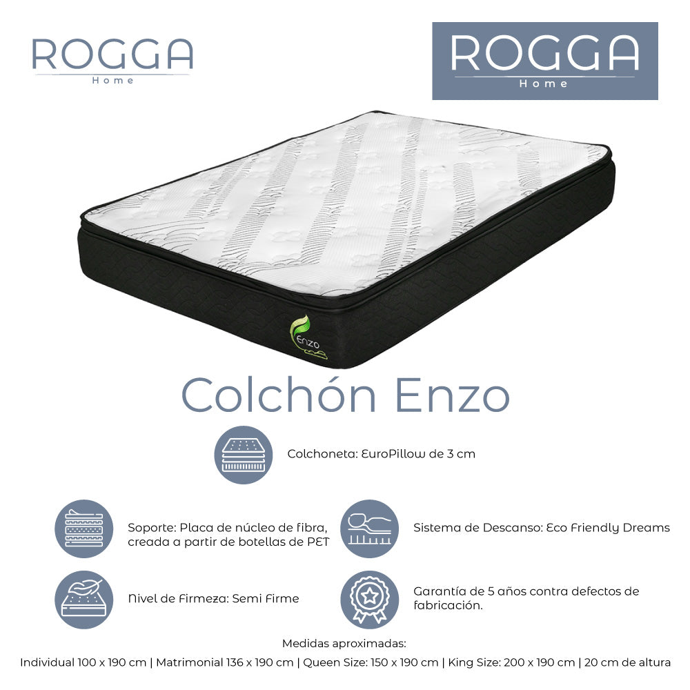 Colchón Enzo con Ropa de Cama