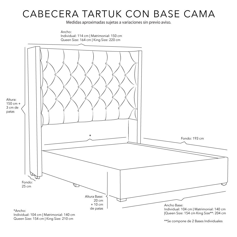 Cabecera Tartuk con Base Cama