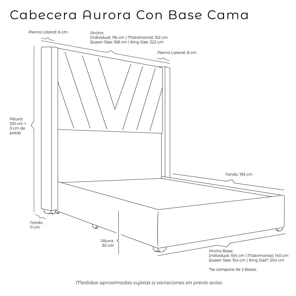 Cabecera Aurora con Base Cama