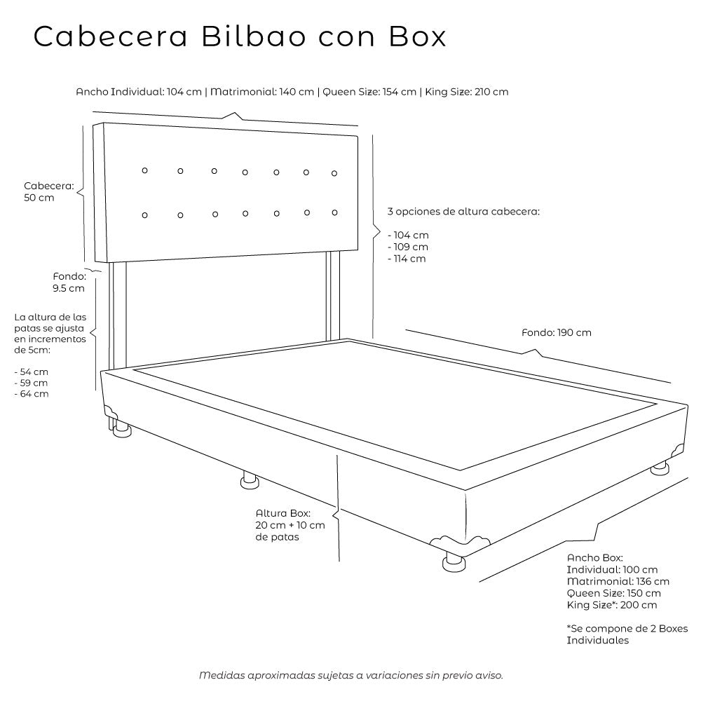 Cabecera Bilbao Con Box Con Ropa de Cama