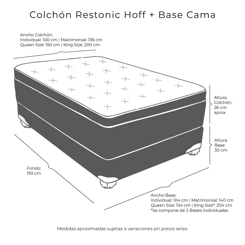 Colchón Restonic con Base Cama