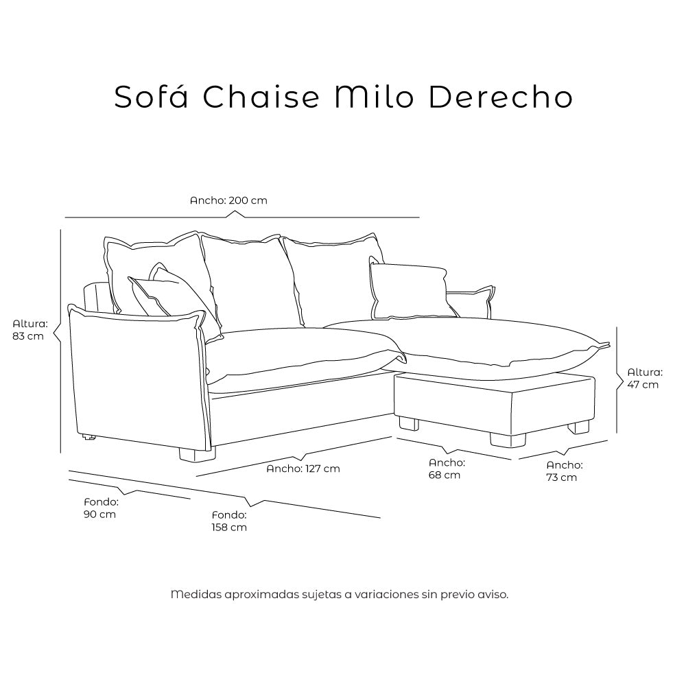 Sofá Chaise Milo