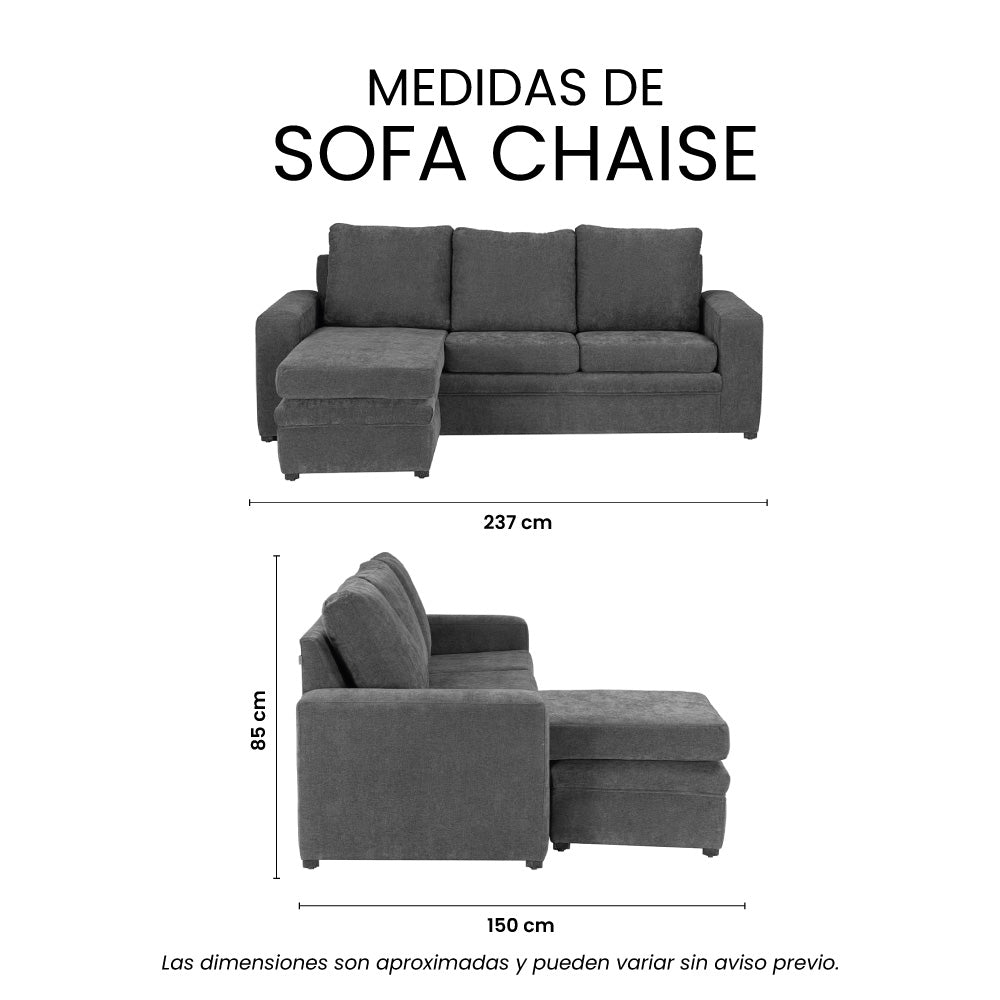 Sofá Chaise con Tabuerete  Canvas