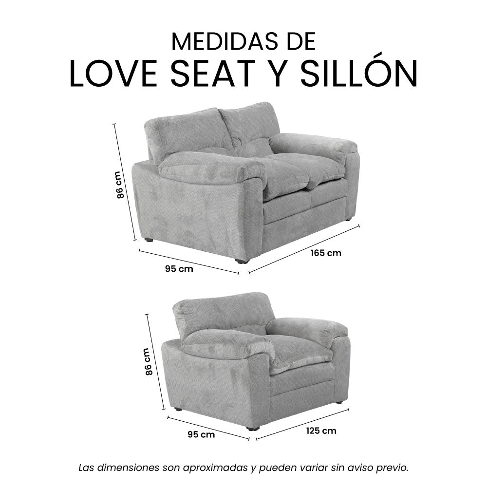 Sala Cosmo  con Love Seat y Sillón