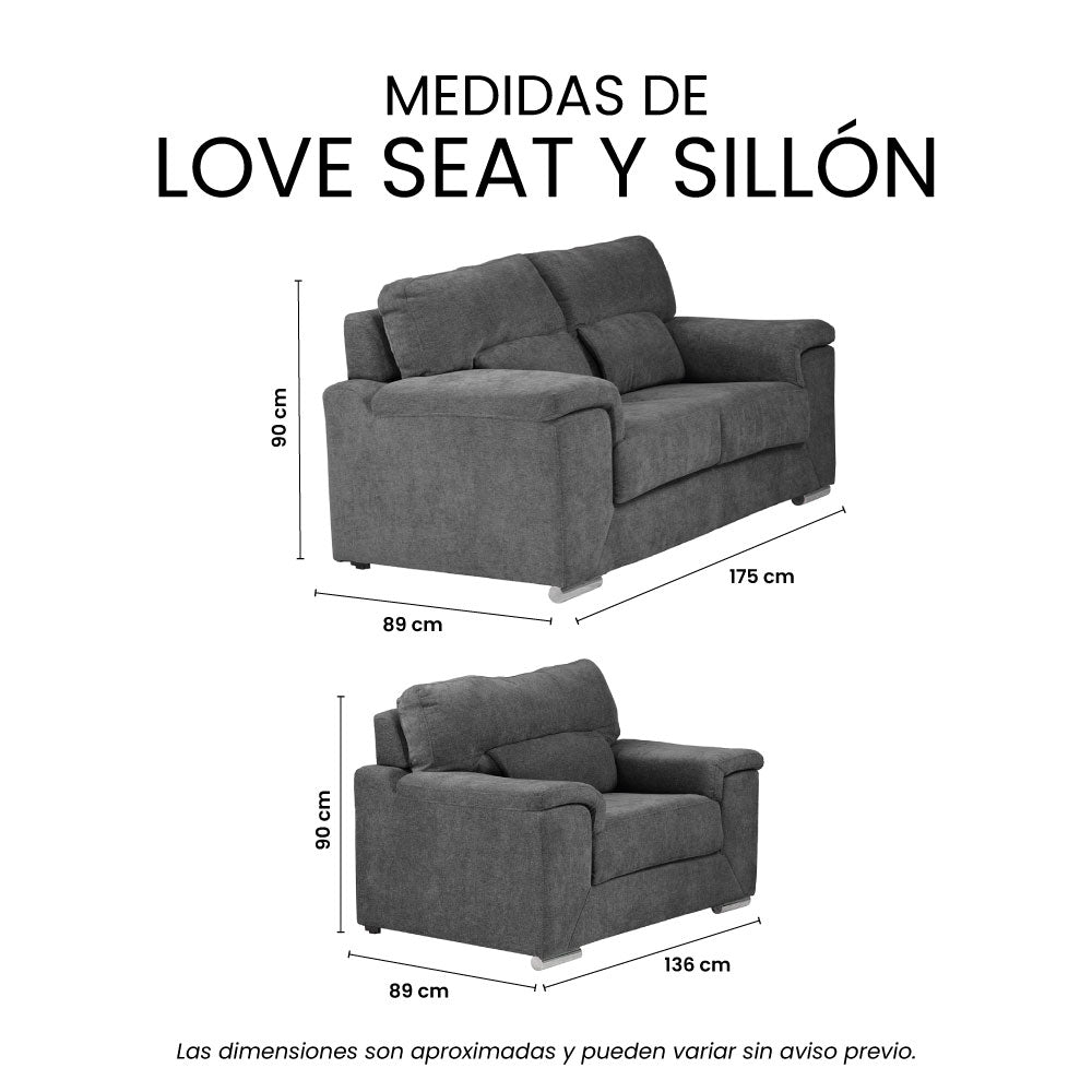 Sala Kaizen Con Love Seat y Sillón
