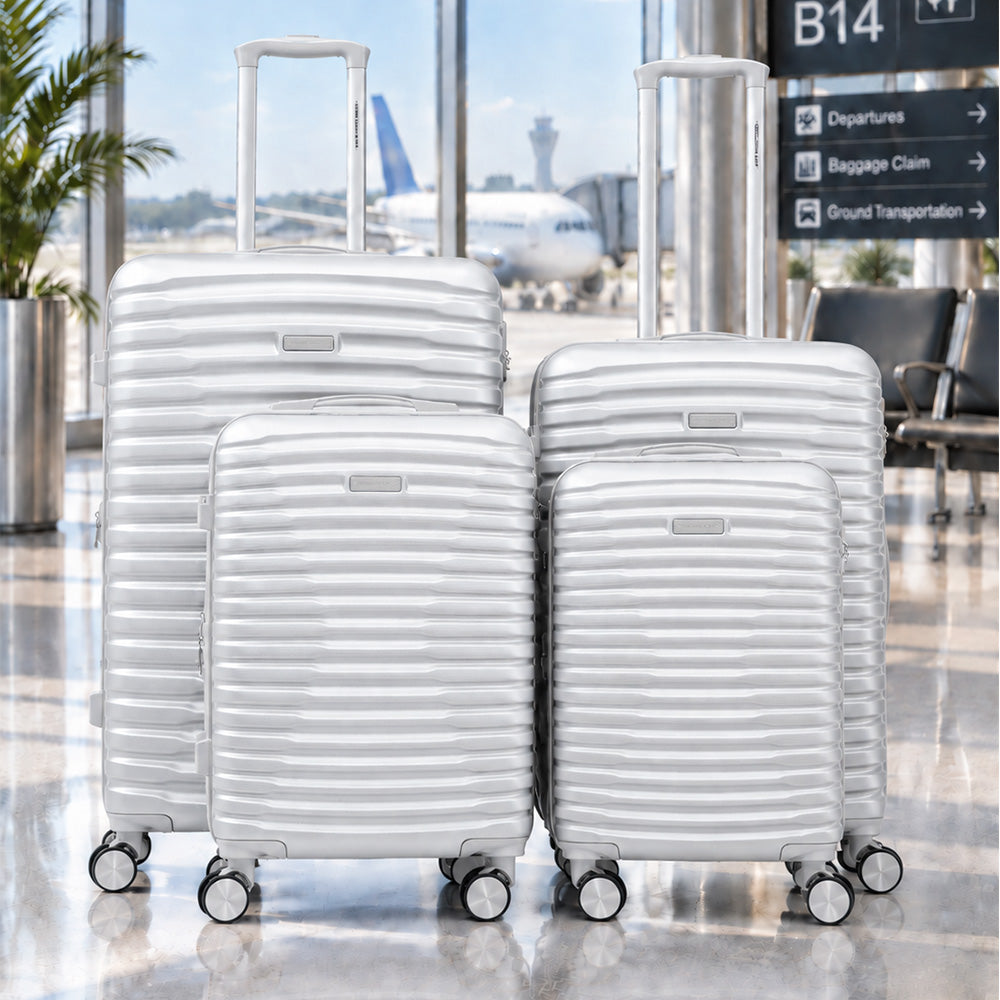 Set de 4 Maletas de Viaje Expandible Nomada | Con Ruedas 360° – Candado con combinación y mango ajustable