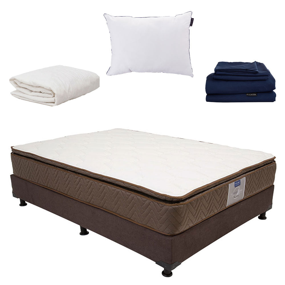 Colchón Restonic Nautilus Con Box Con Ropa de Cama