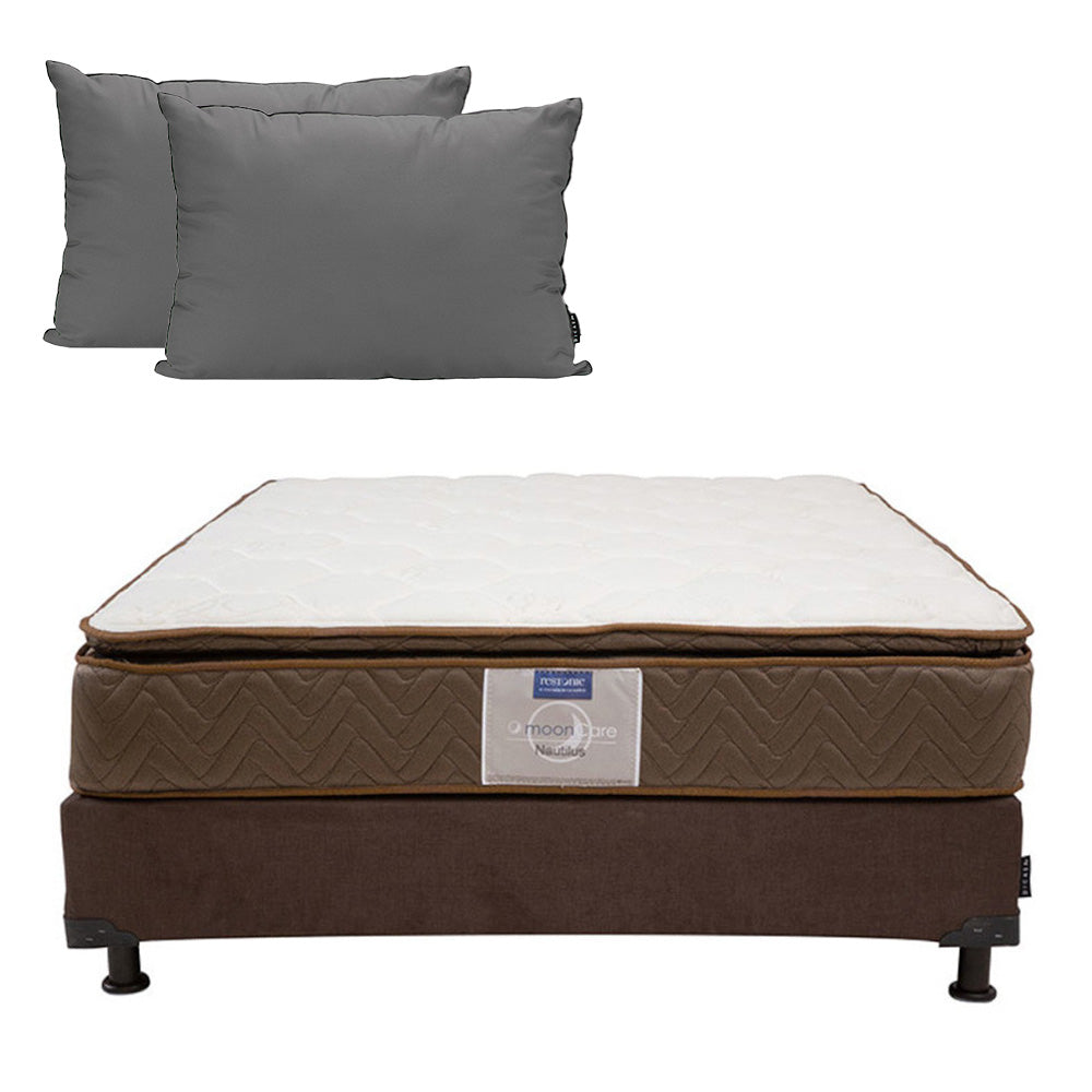 Colchón Restonic Nautilus Con Box Con Ropa de Cama