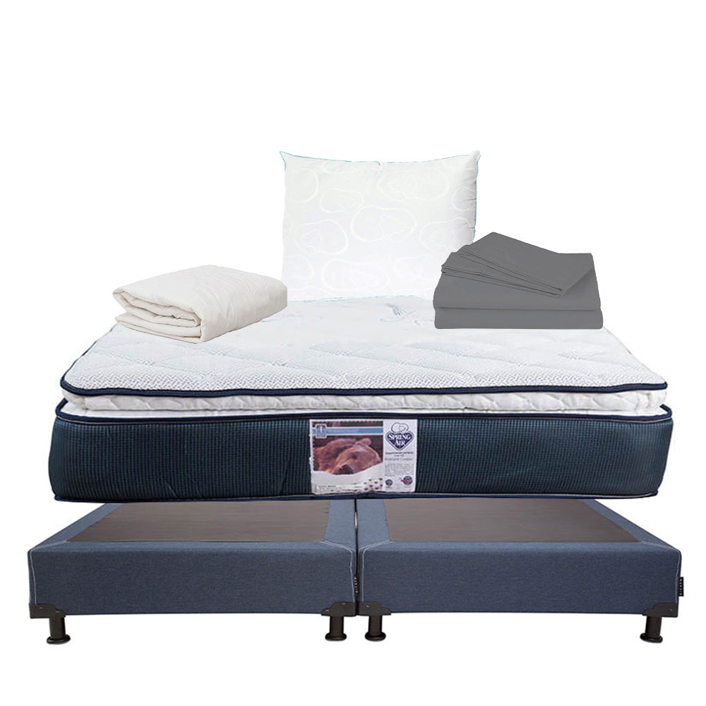 Colchón Spring Air Monaco con Box con Ropa de Cama