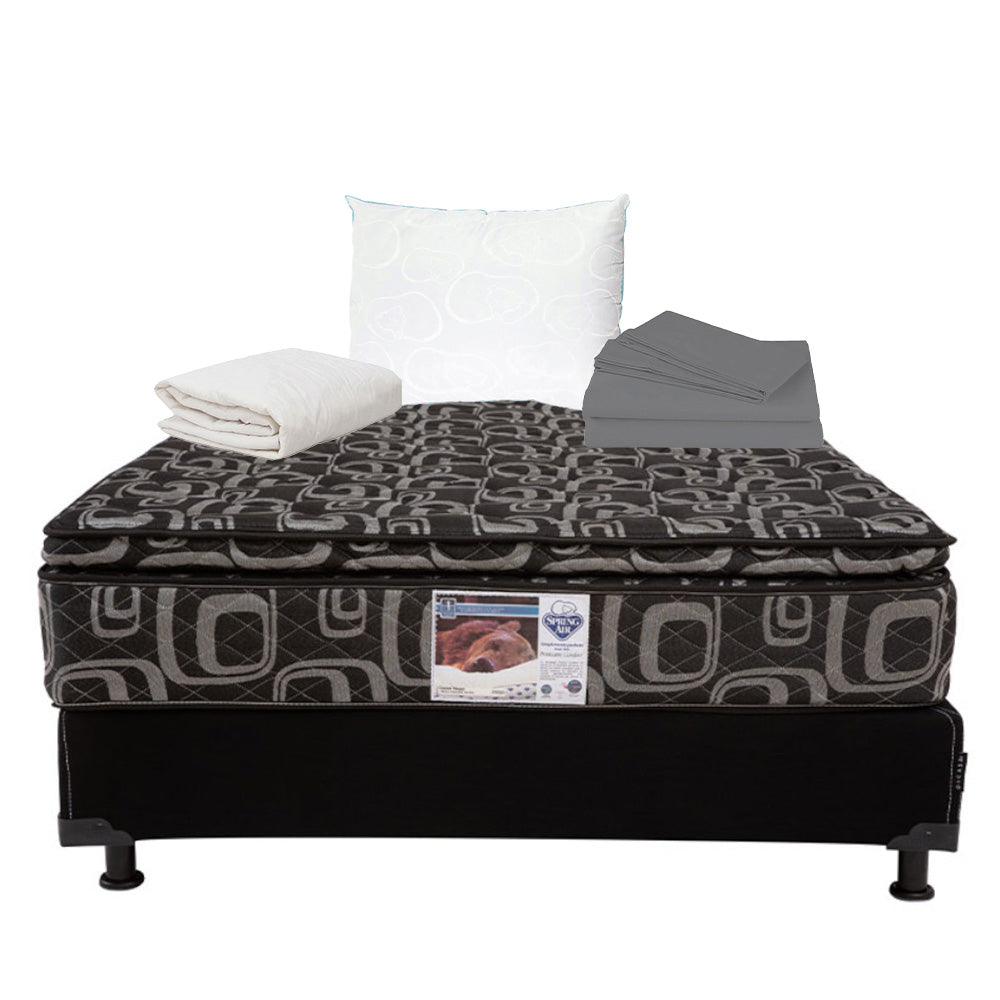 Colchón Spring Air Morgan con Box con Ropa de Cama