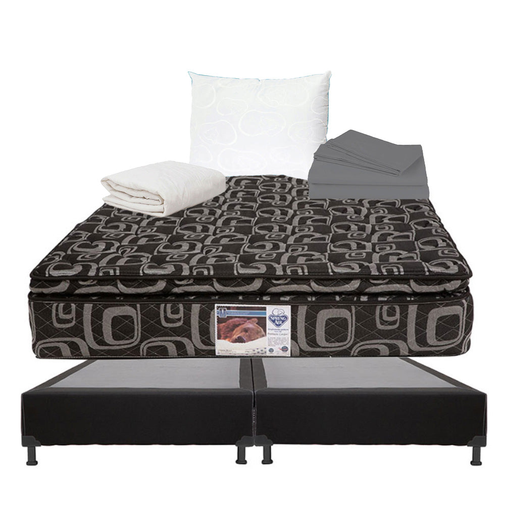 Colchón Spring Air Morgan con Box con Ropa de Cama