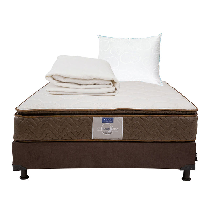 Colchón Restonic Nautilus Con Box Con Ropa de Cama
