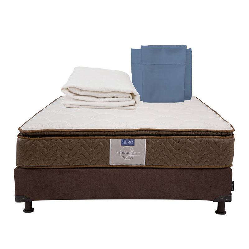Colchón Restonic Nautilus Con Box Con Ropa de Cama