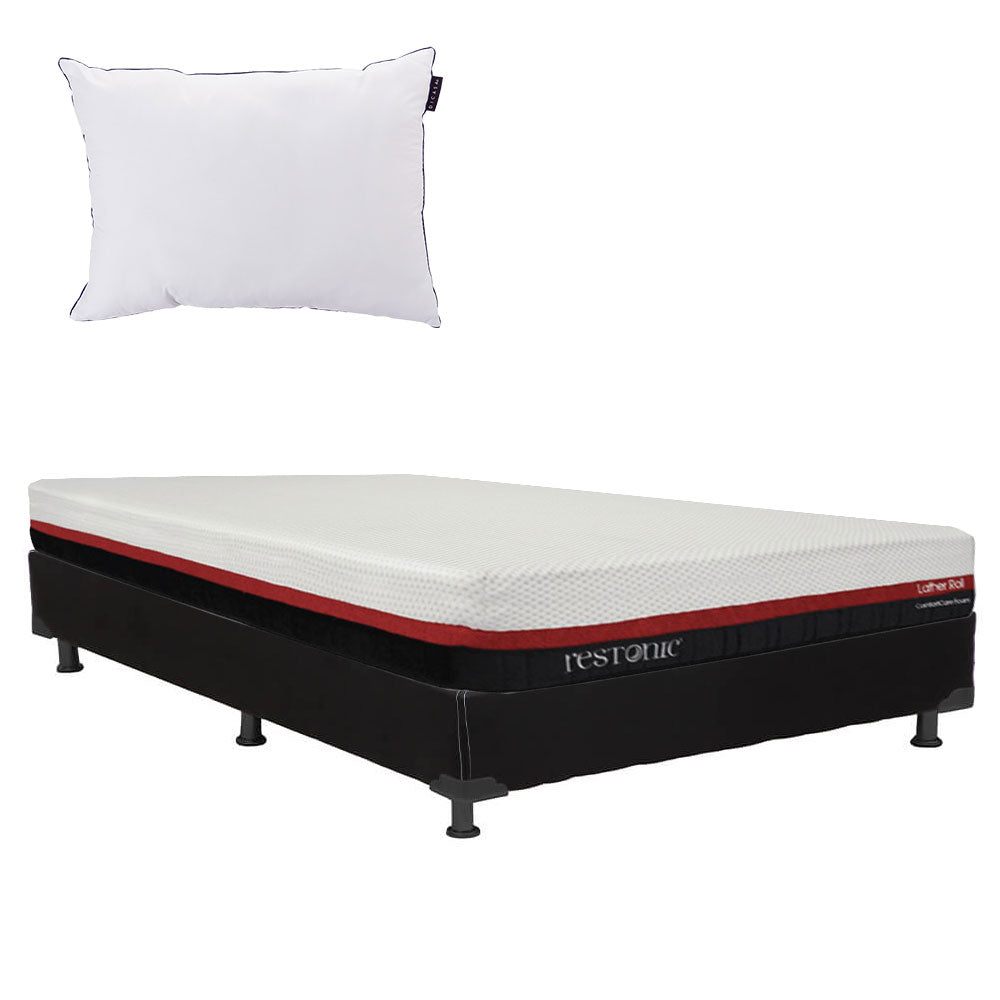 Colchón Restonic Lather con Box con Ropa de Cama