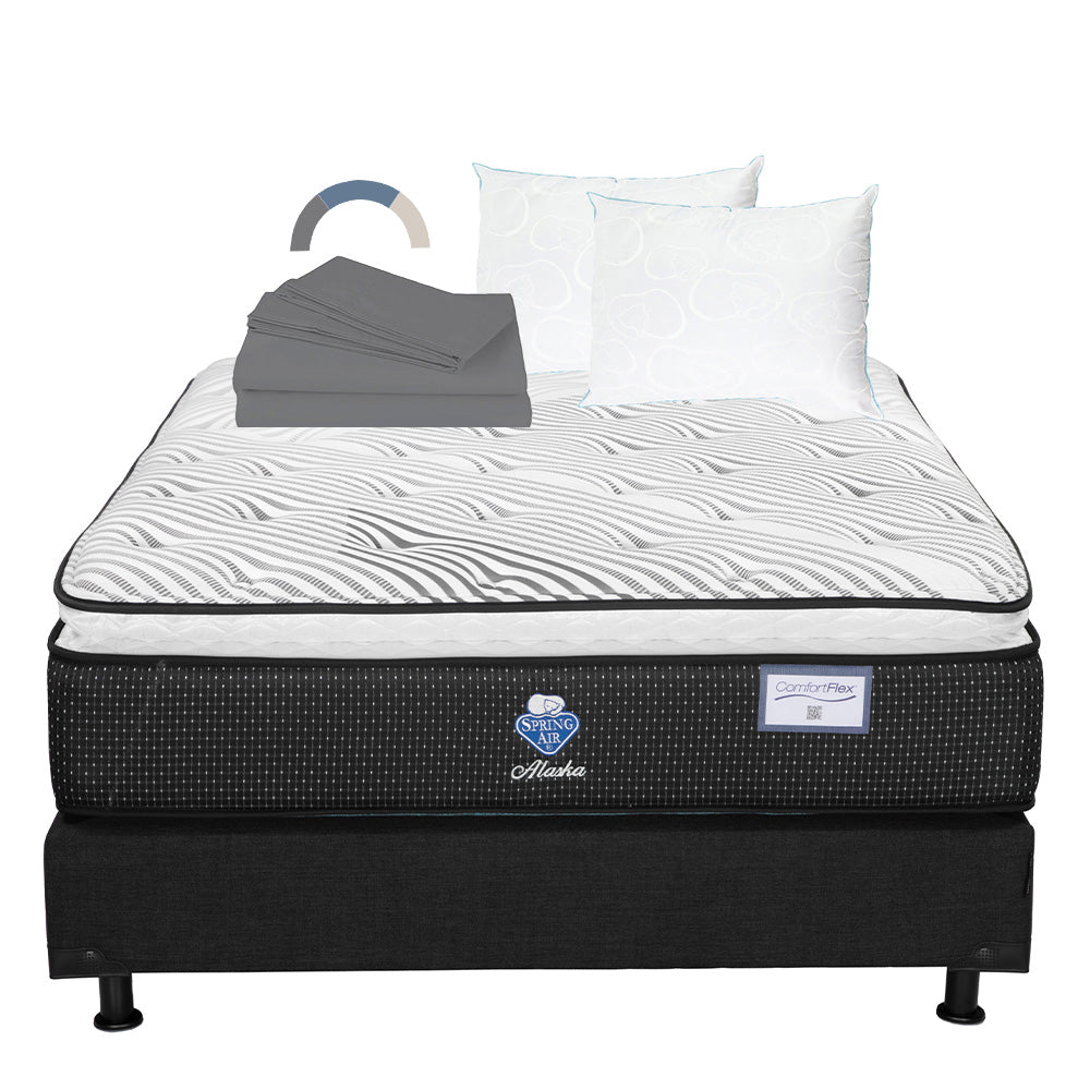 Colchón Spring Air Alaska con Box con Ropa de Cama – RoggaHome