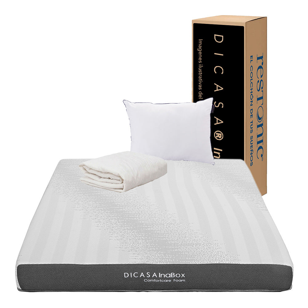 Colchón Restonic InaBox con Ropa de Cama