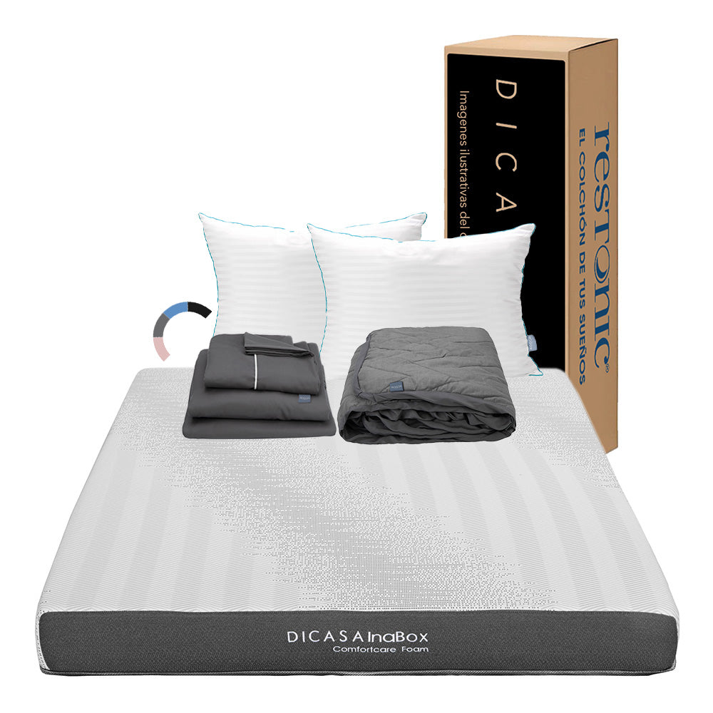Colchón Restonic InaBox con Ropa de Cama
