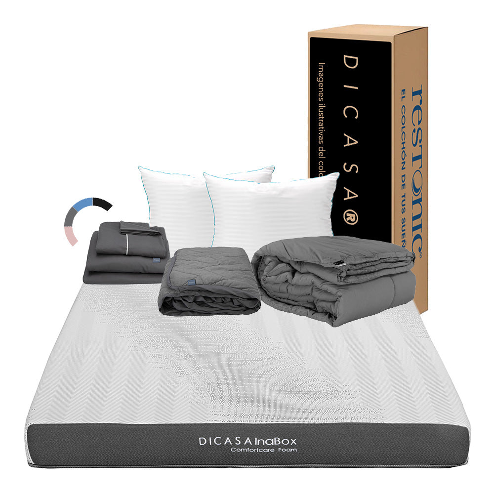 Colchón Restonic InaBox con Ropa de Cama