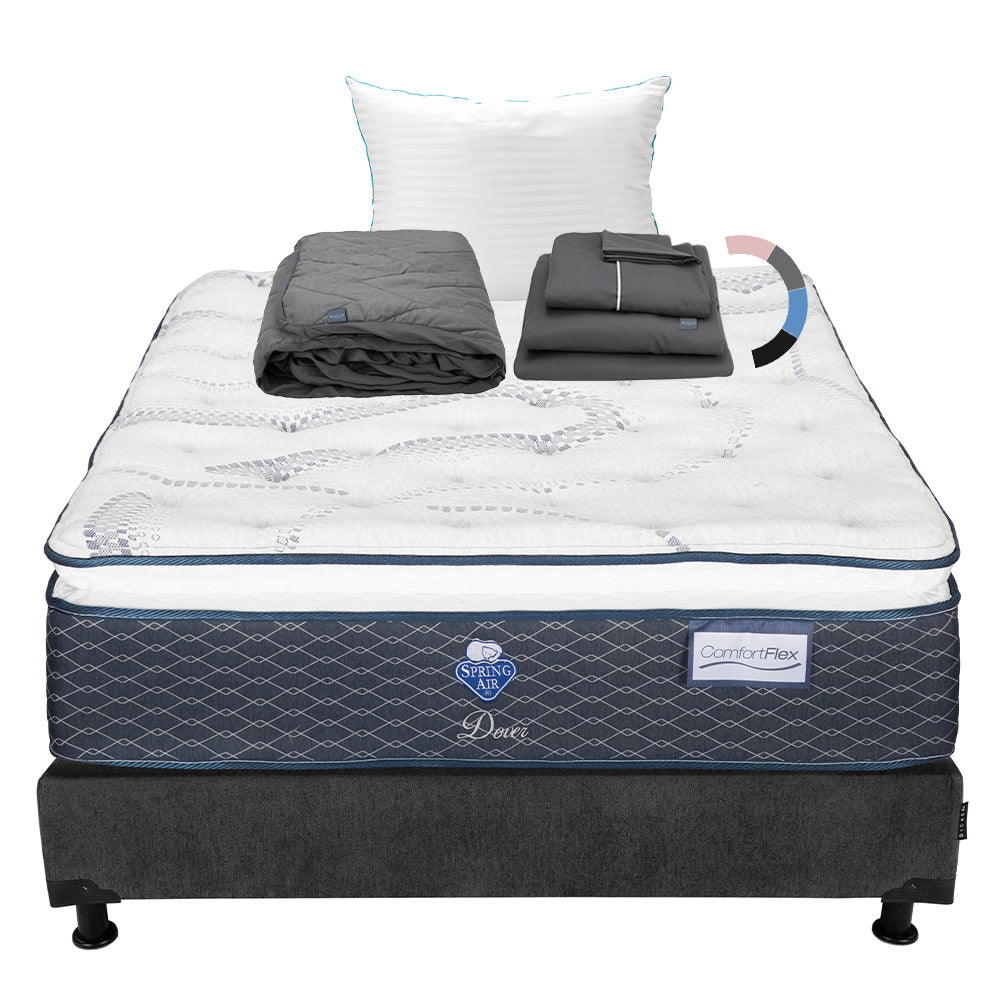 Colchón Spring Air Dover con Box con Ropa de Cama – RoggaHome
