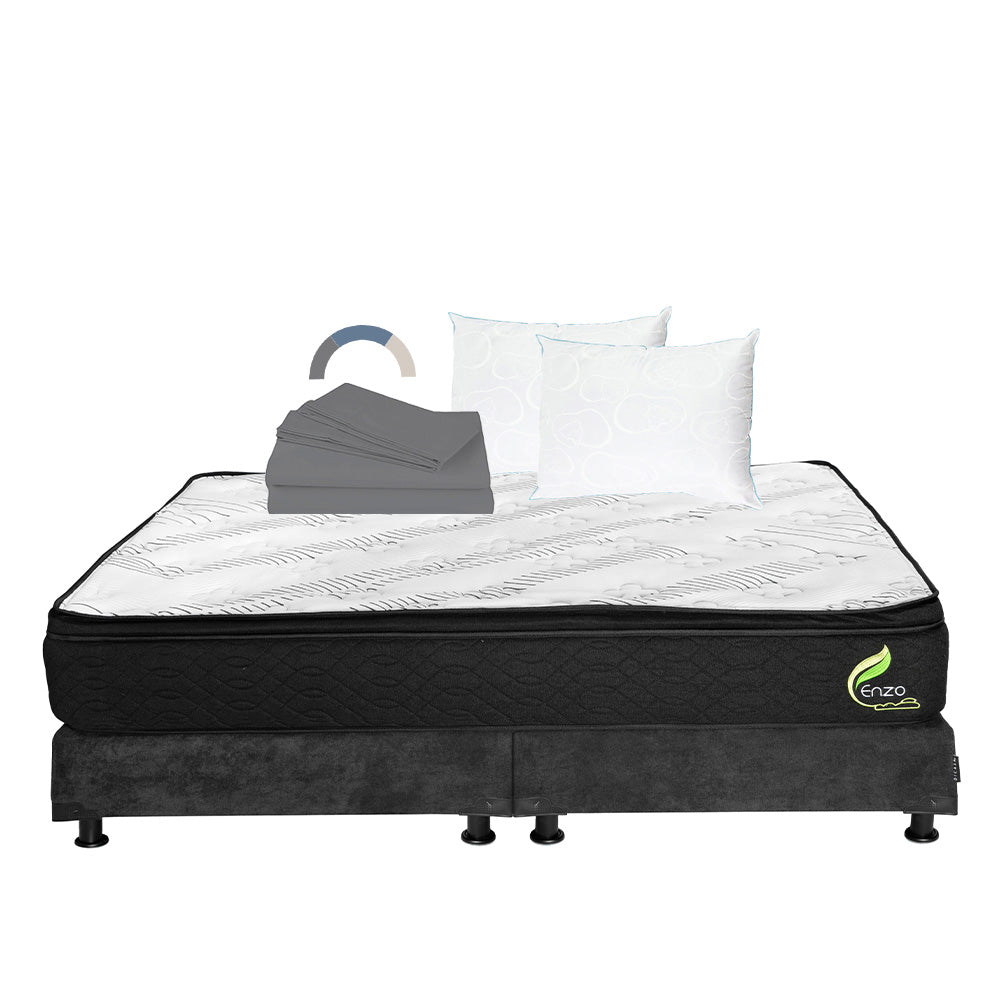 Colchón Enzo  con box con Ropa de Cama
