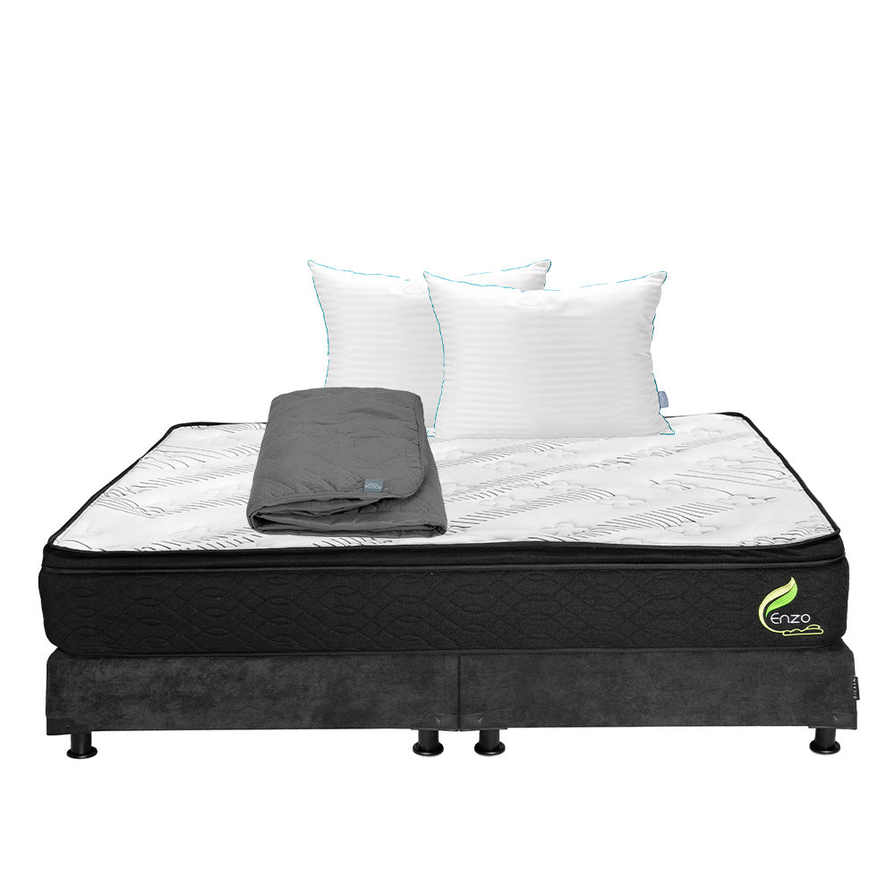 Colchón Enzo  con box con Ropa de Cama