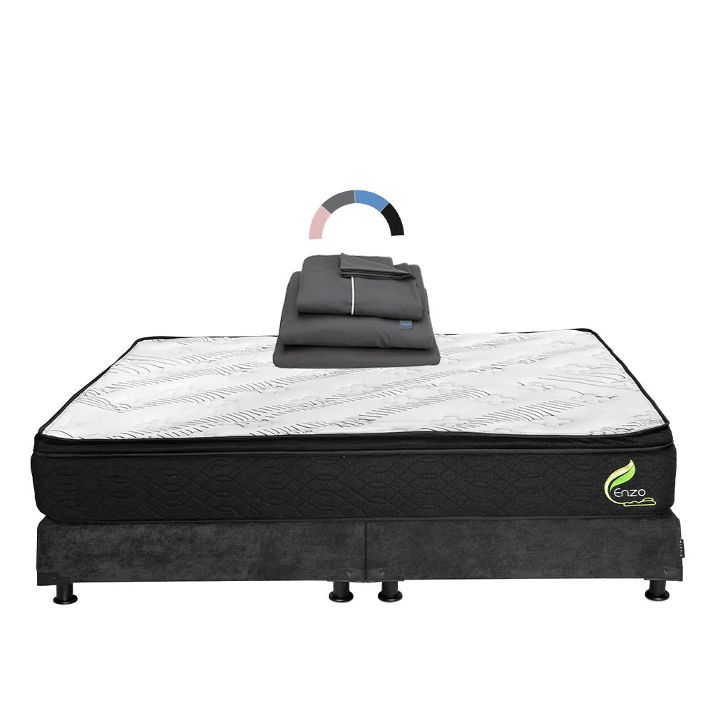 Colchón Enzo  con box con Ropa de Cama