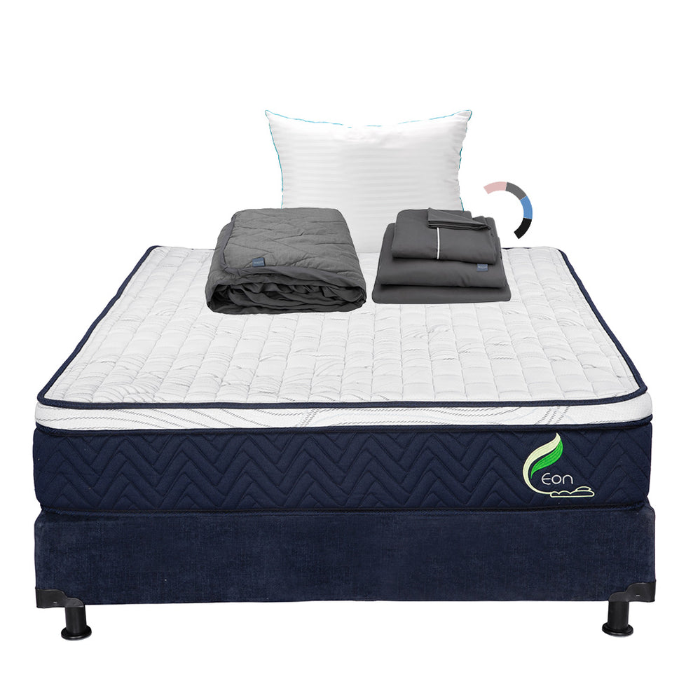Colchón Eon  con box con Ropa de Cama