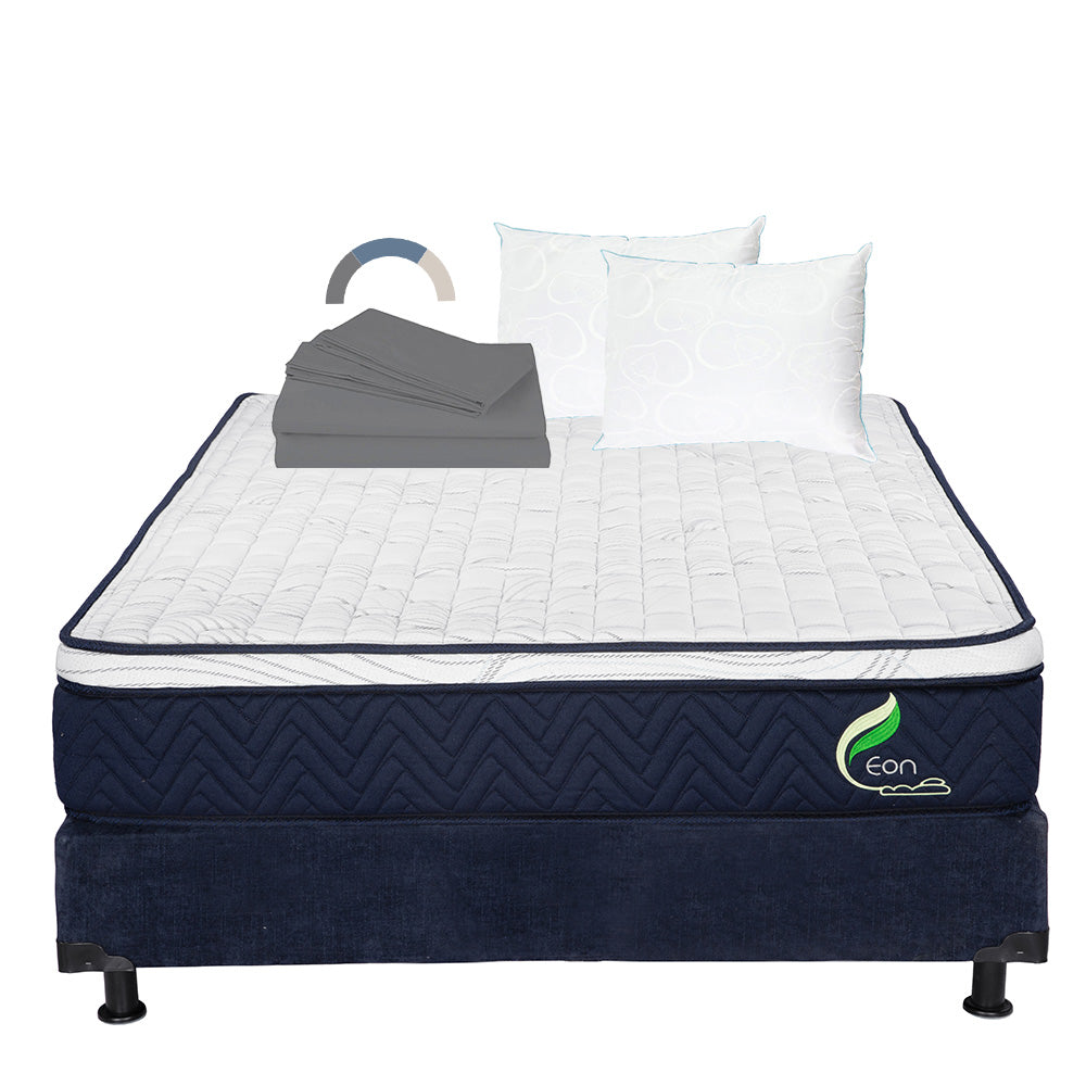 Colchón Eon  con box con Ropa de Cama