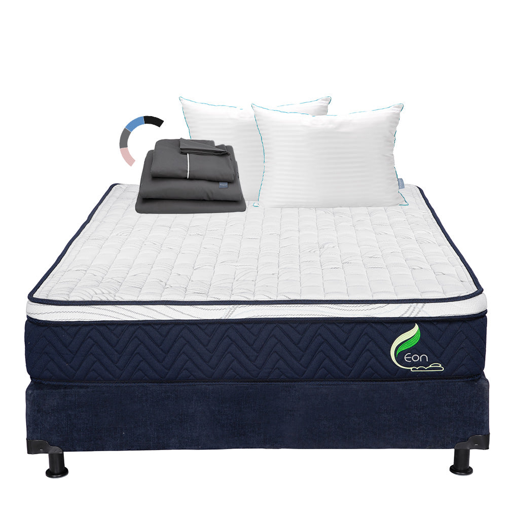 Colchón Eon  con box con Ropa de Cama