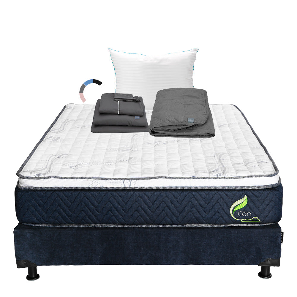 Colchón Eon  con box con Ropa de Cama
