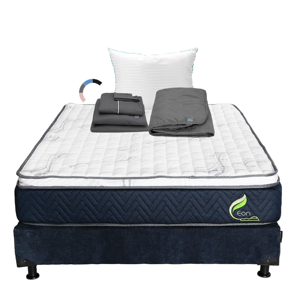 Colchón Eon  con box con Ropa de Cama