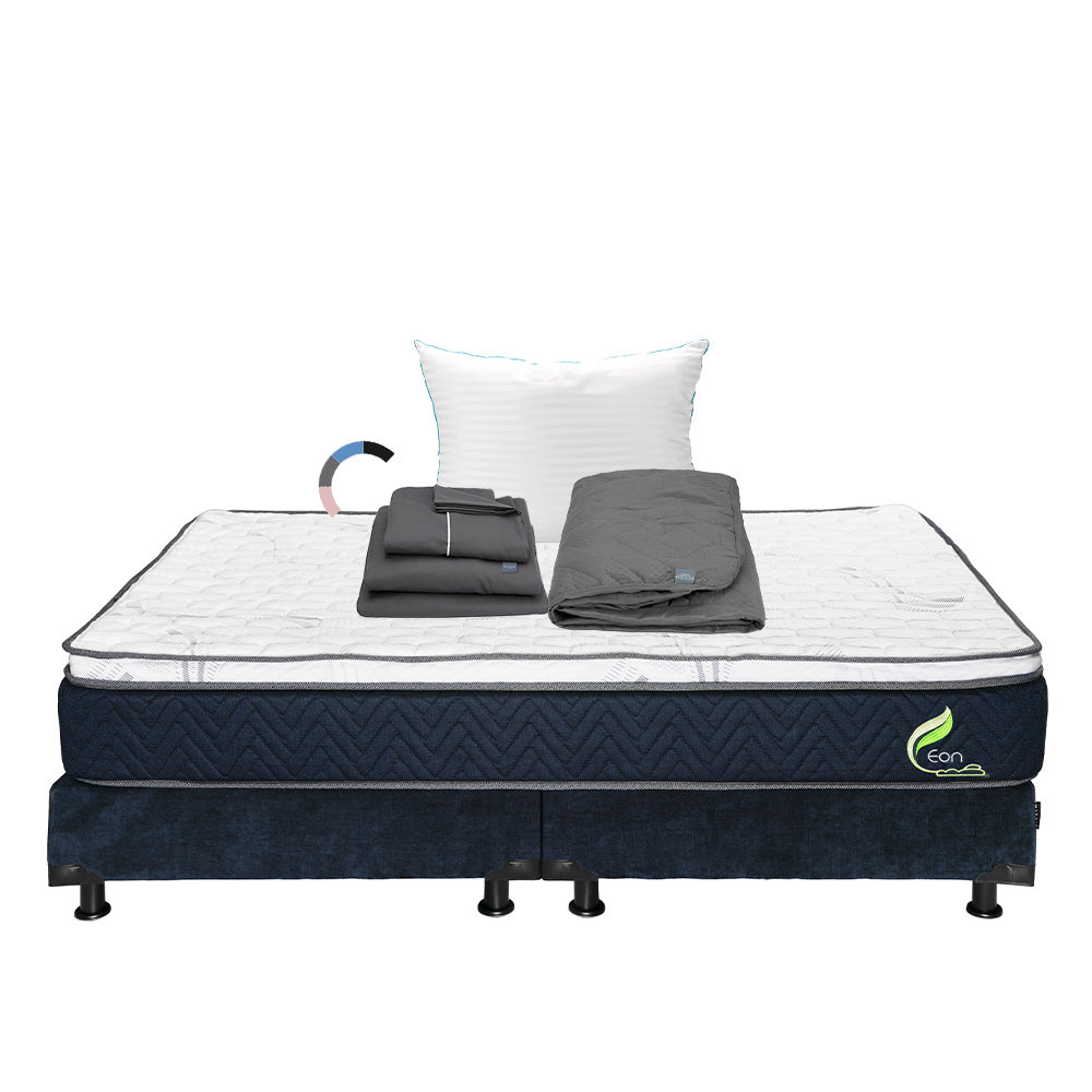 Colchón Eon  con box con Ropa de Cama