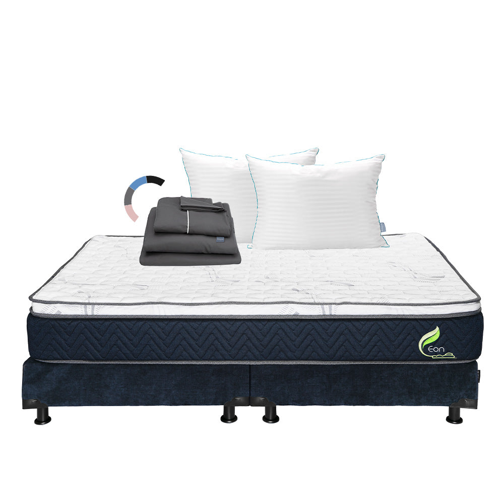 Colchón Eon  con box con Ropa de Cama