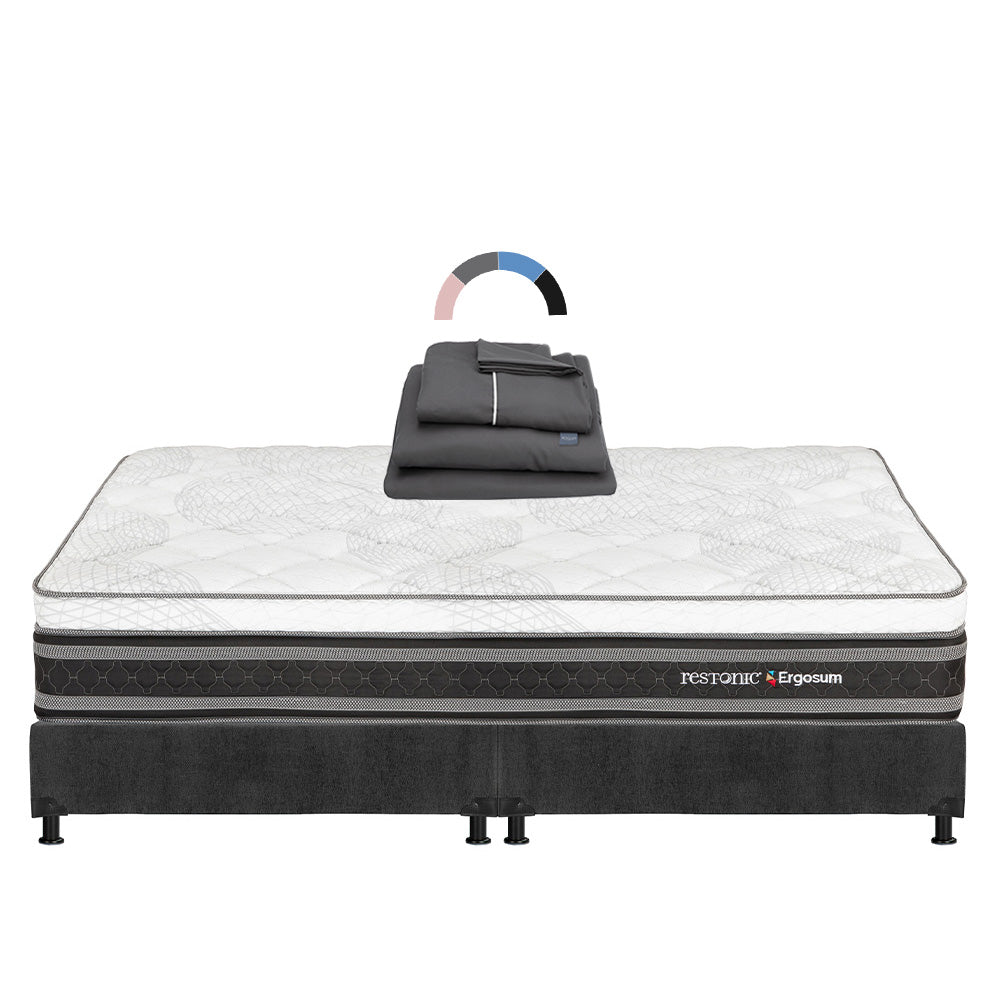 Colchón Restonic Ergosum Con Box Con Ropa de Cama