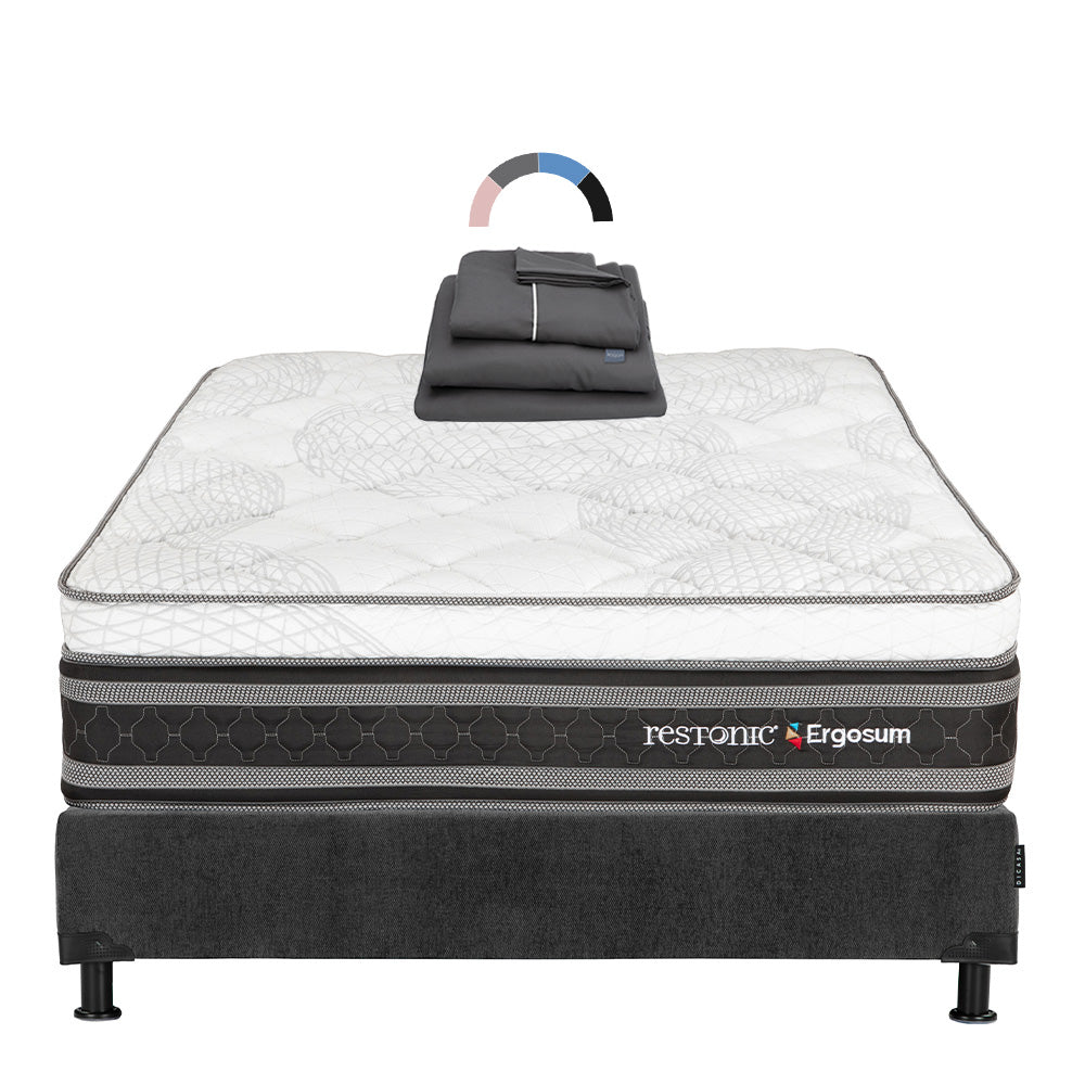 Colchón Restonic Ergosum Con Box Con Ropa de Cama
