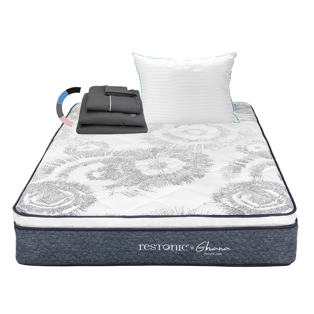 Colchón Restonic Ghana Con Ropa de Cama