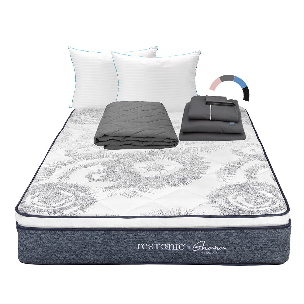 Colchón Restonic Ghana Con Ropa de Cama