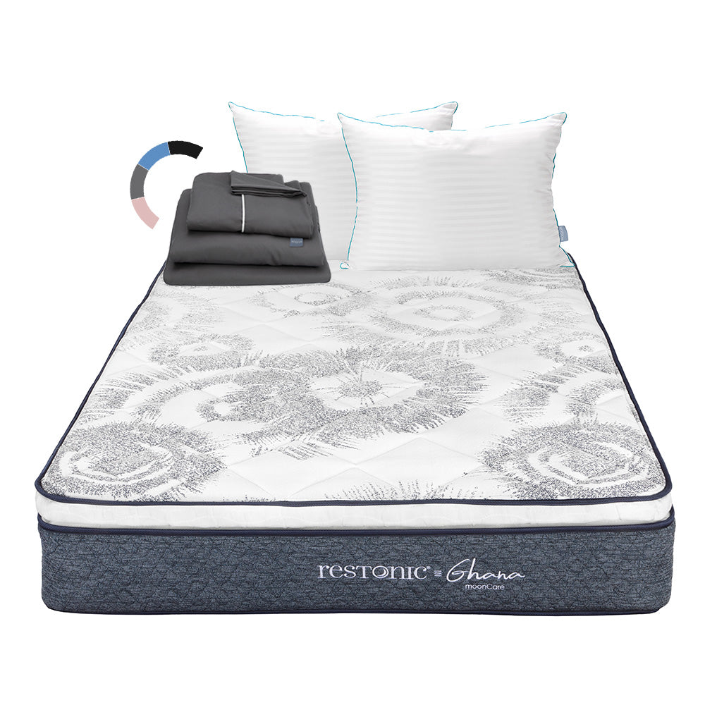 Colchón Restonic Ghana Con Ropa de Cama