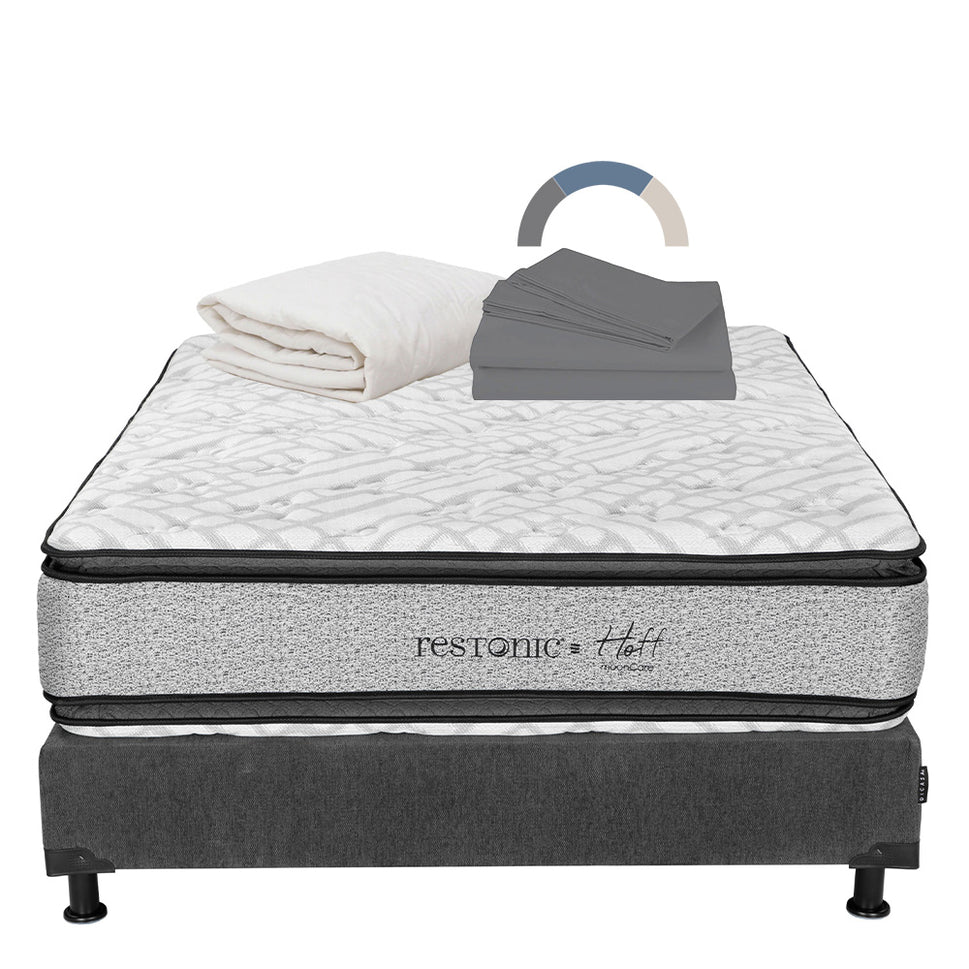 Colchón Restonic Hoff con Box con Ropa de Cama