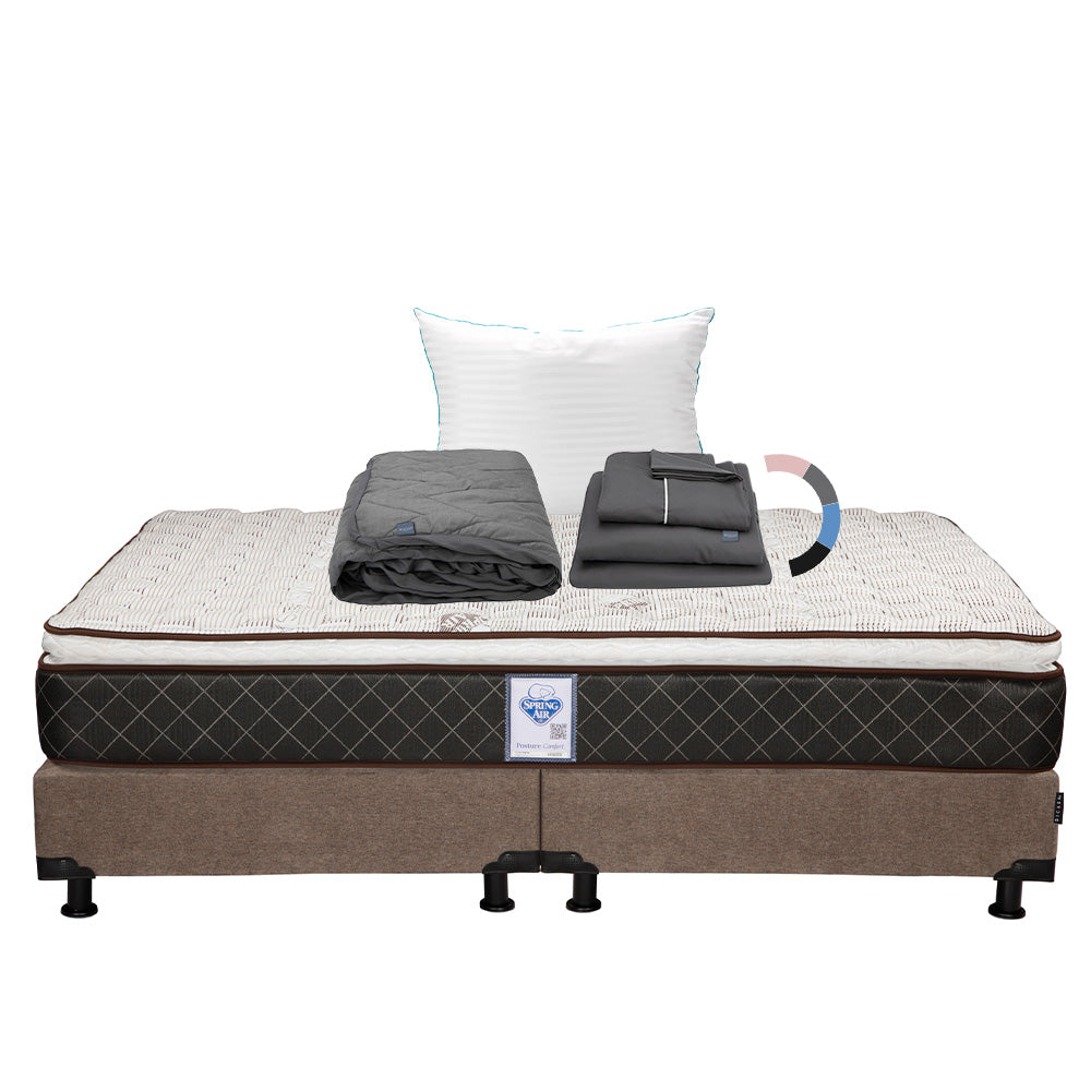 Colchón Spring Air Minesota con Box con Ropa de Cama