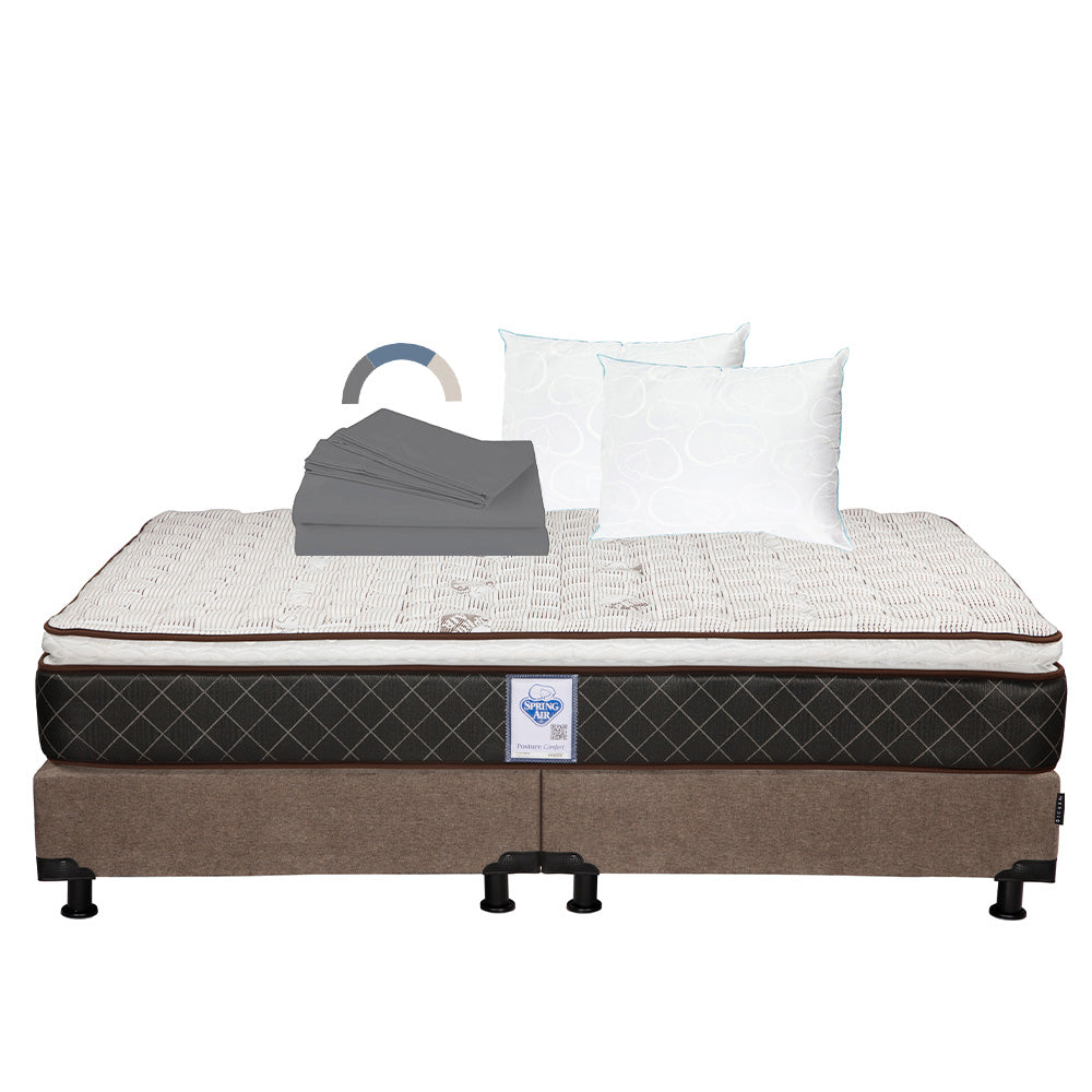 Colchón Spring Air Minesota con Box con Ropa de Cama